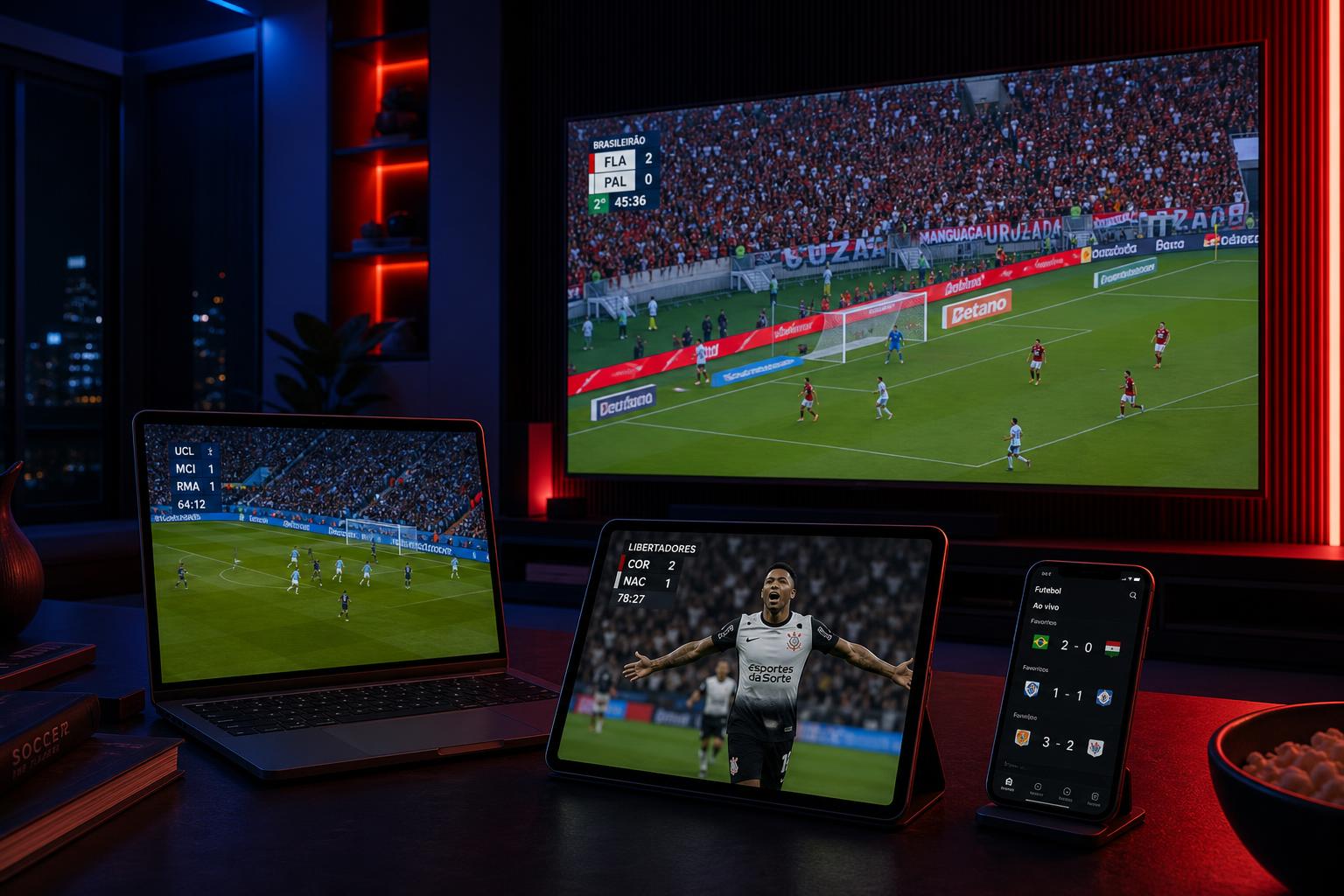 Futebol ao vivo na NEW PLAY em todos os dispositivos